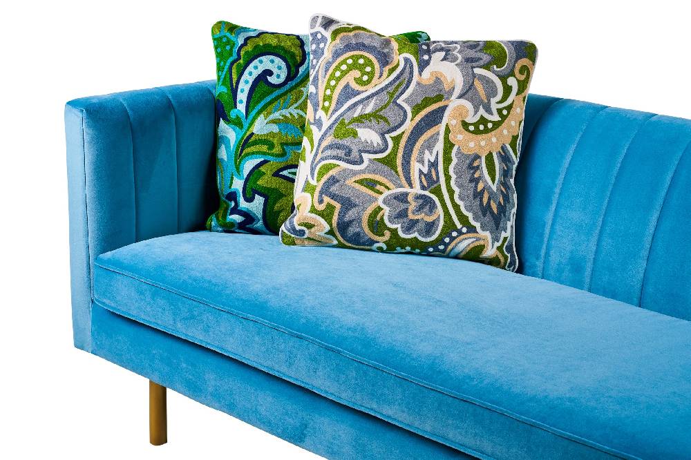 Novità Home Embroidery - cuscino foliage blu light gray Grande vendita