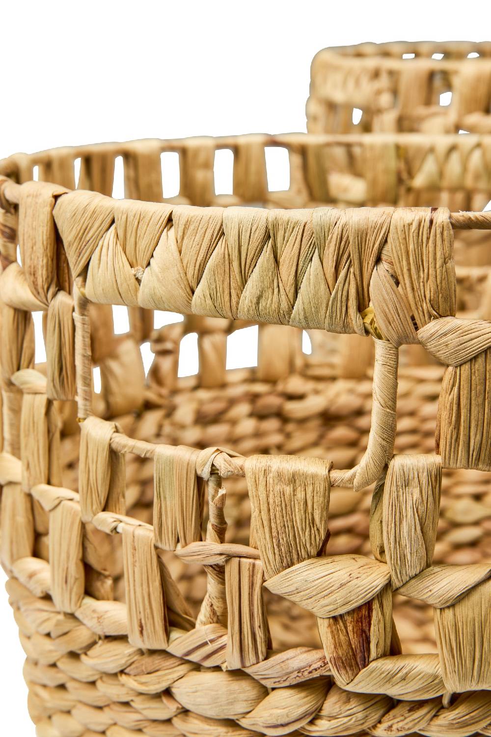 Novità Home Homemade - Ceste Tonde Set 1/3 Piccole Trama Treccia Traforata Shopping online