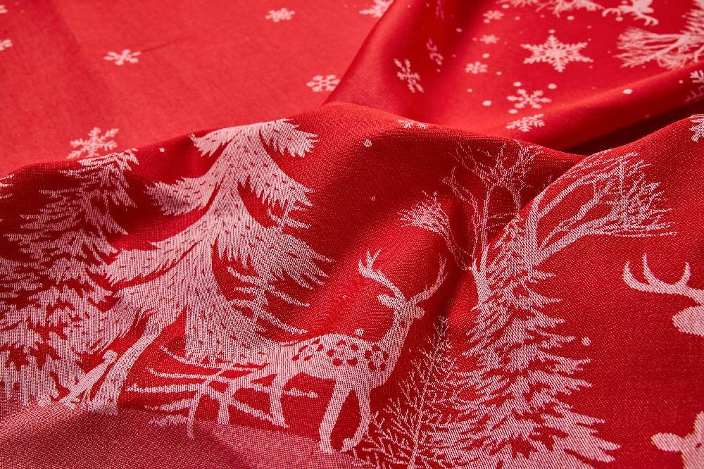 Novità Home Merry - Tovaglia Stampa Bosco Rossa Antipiega Smaltimento dello stoccaggio