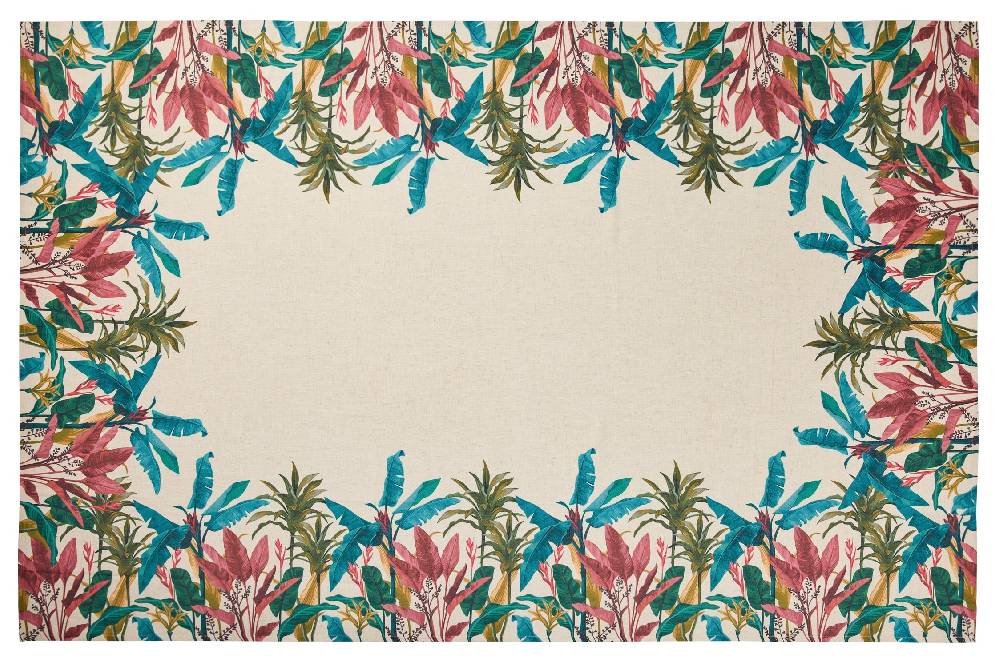 Novità Home Fogliage - Tovaglia Misto Lino Stampata Liquidazione