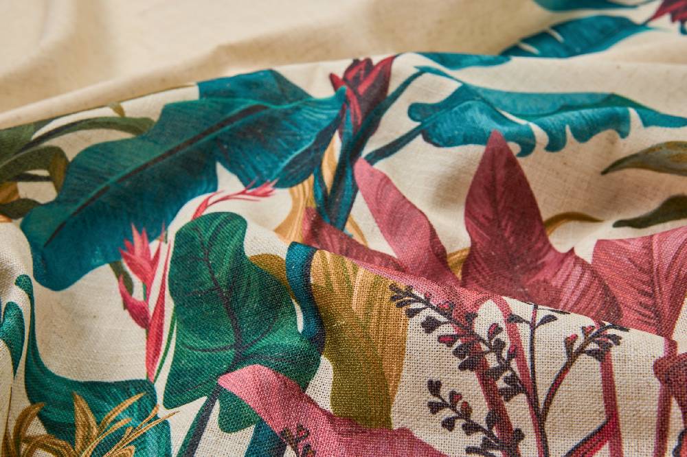 Novità Home Fogliage - Tovaglia Misto Lino Stampata Liquidazione