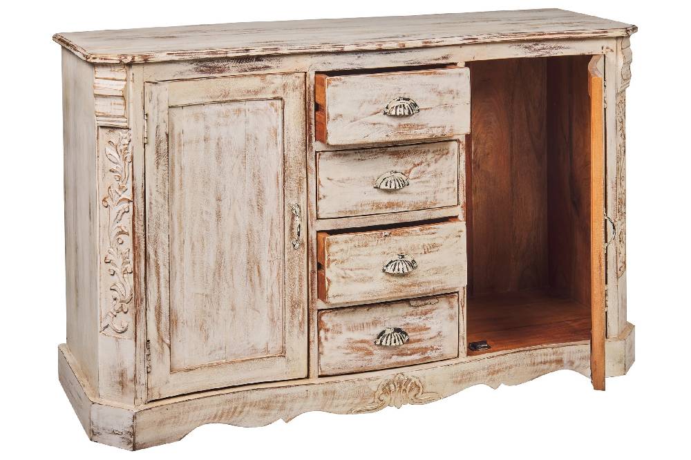 Novità Home Dominique - Credenza in Legno Riciclato Color Crema Comprane uno, ottenene uno gratis