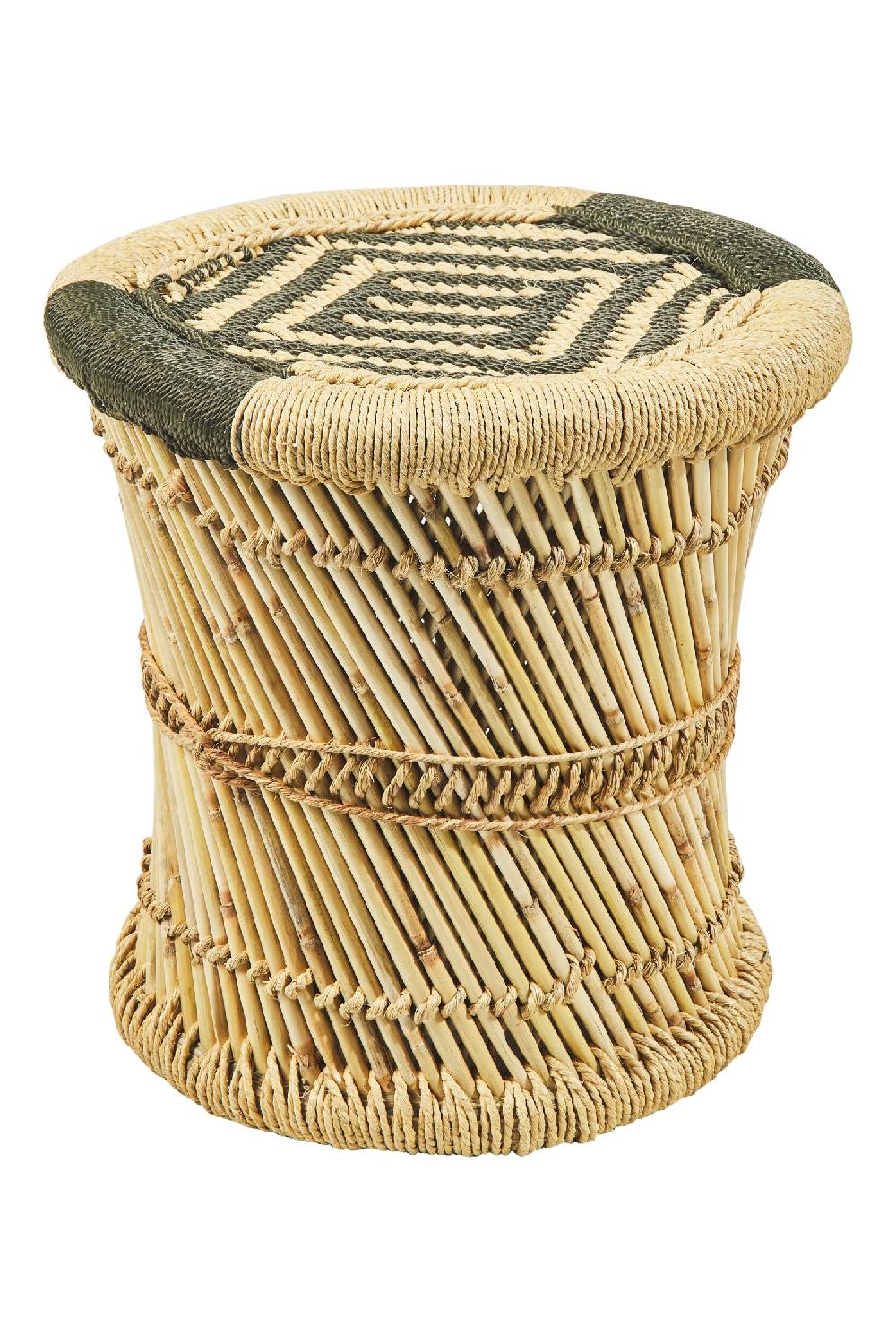Novità Home Jambe - Sgabello Tondo Intreccio Color Naturale E Verde Ultimi tre giorni