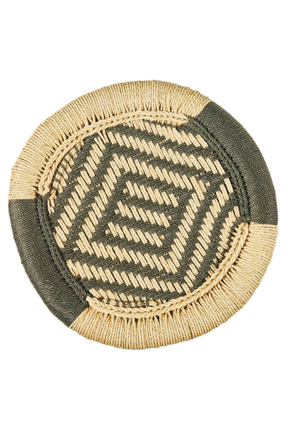 Novità Home Jambe - Sgabello Tondo Intreccio Color Naturale E Verde Ultimi tre giorni