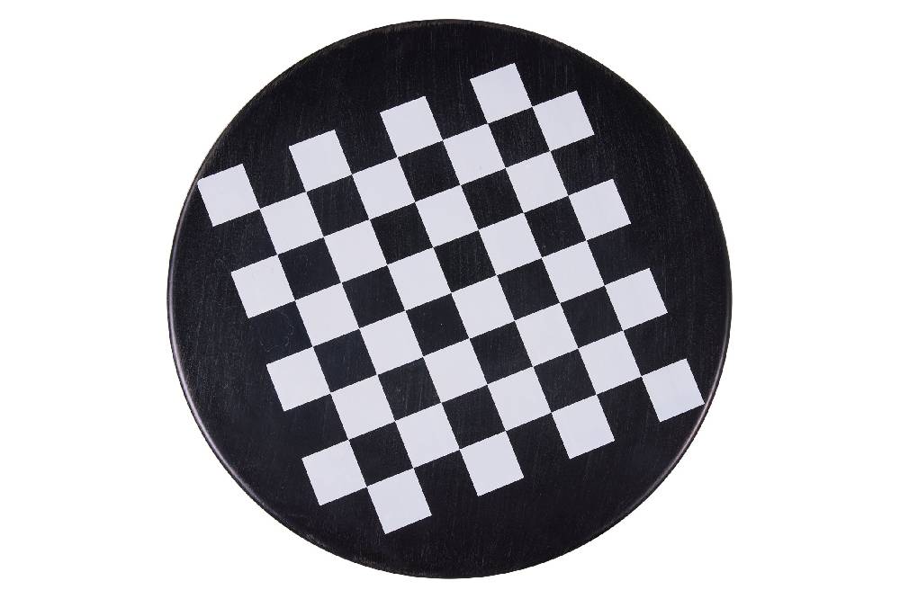 Novità Home Game - Set 1/3 Tavolino Nero Con Due Sedie Disegno Scacchiera Discount Store per i nuovi prodotti