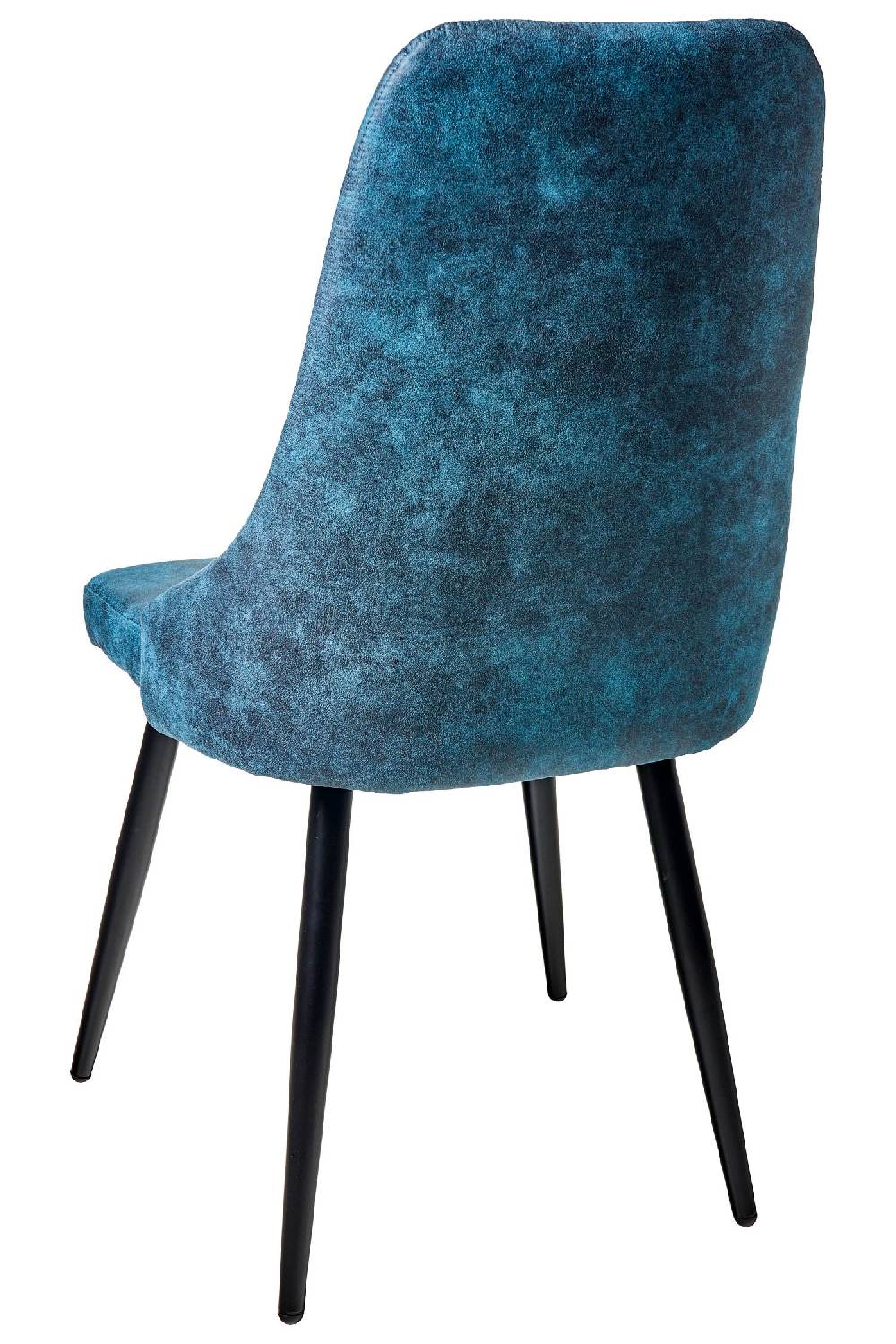 Novità Home Alfa - Sedia Tessuto Simil Pelle Tonalita Azzurra Gambe Nere Limitato a 3 giorni