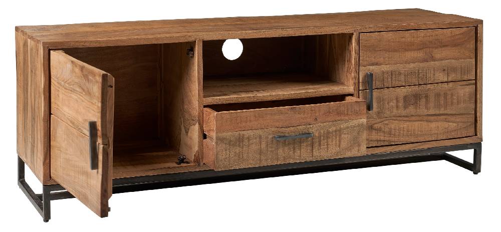 Novità Home Porta tv 1 cassetto e 2 sportelli in legno e meallo Italy