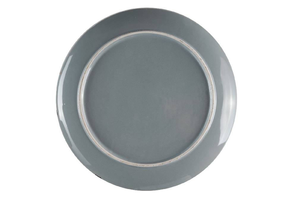 Novità Home Old Country - piatto piano grigio bordo nero Economico