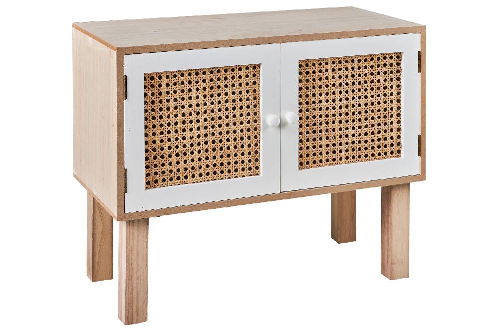 Novità Home Malibu - comodino bianco 2 sportelli Prezzo basso