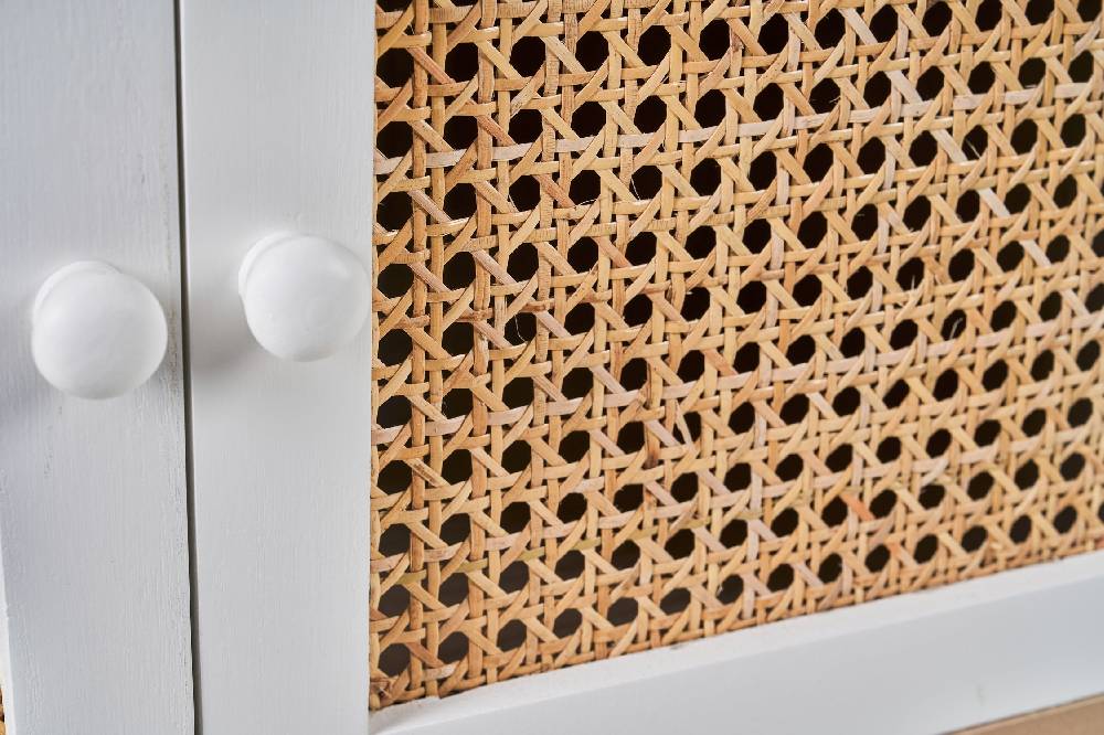 Novità Home Malibu - comodino bianco 2 sportelli Prezzo basso