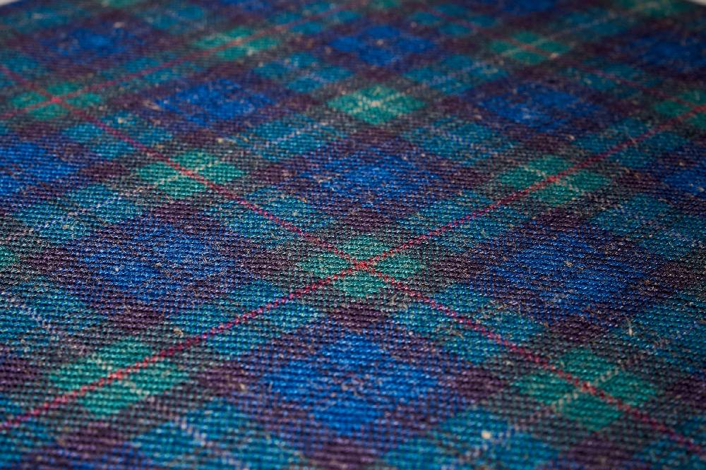 Novità Home Mackenzie - sgabello basso tondo tartan verde bleached Super Saving Price