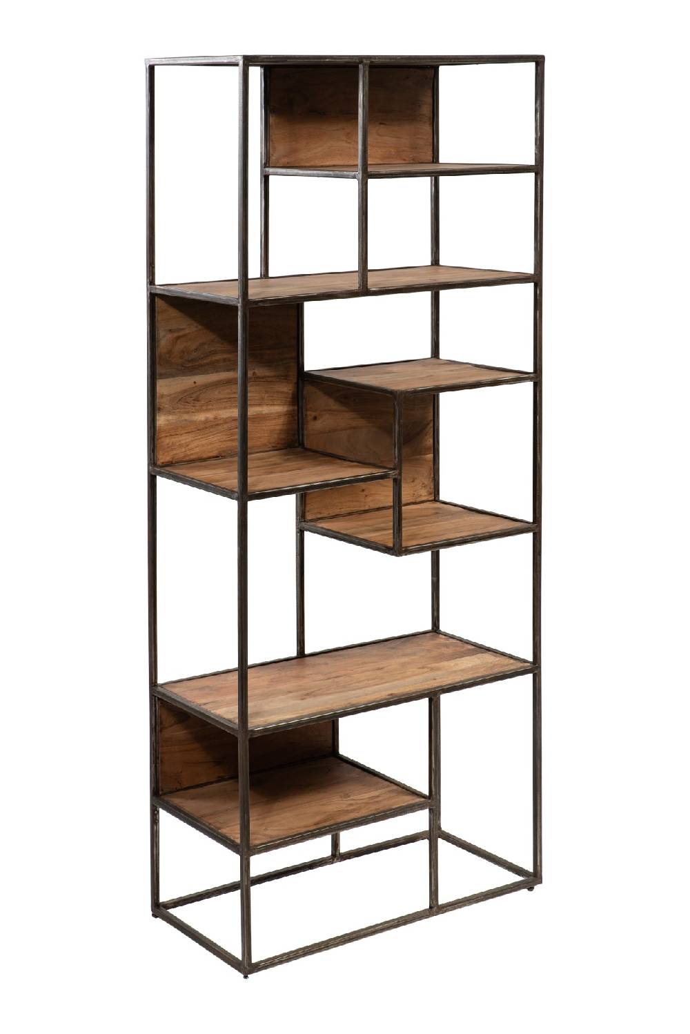 Novità Home Libreria con mensole sfalsate in legno e metallo Fino al 50% di sconto