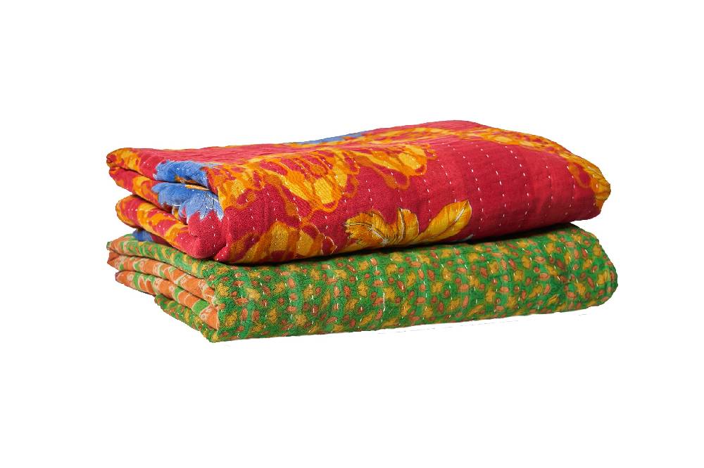 Novità Home Kantha - copriletto originale in cotone - 150x220 - assortiti Nuovo