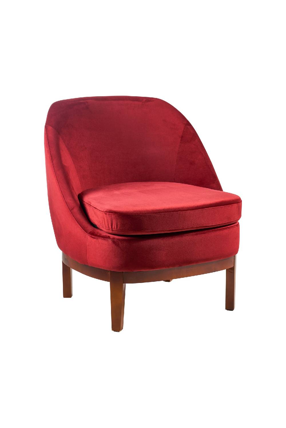 Novità Home Isotta - poltrona con base in legno rosso cinabro Spedizione Gratuita