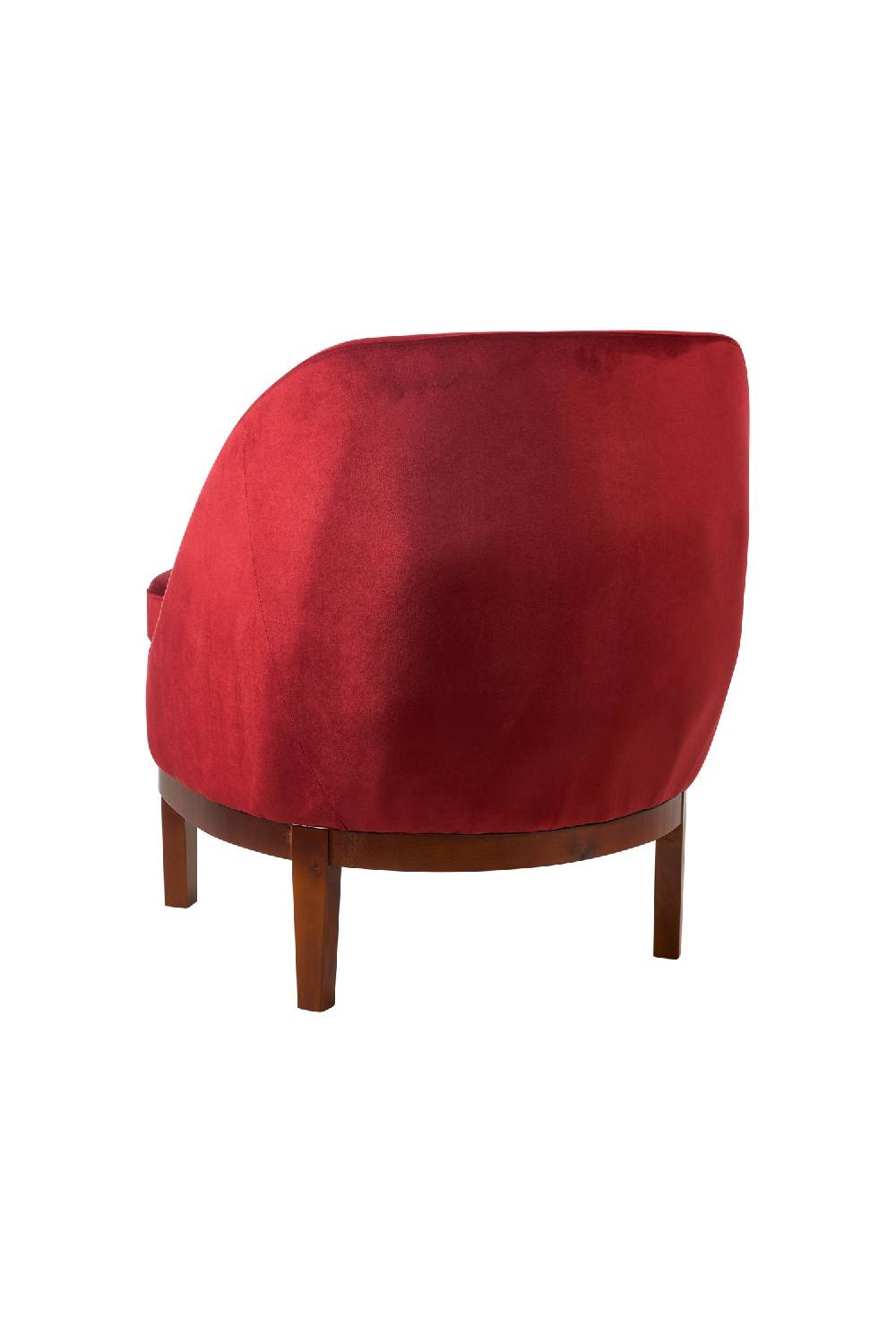 Novità Home Isotta - poltrona con base in legno rosso cinabro Spedizione Gratuita