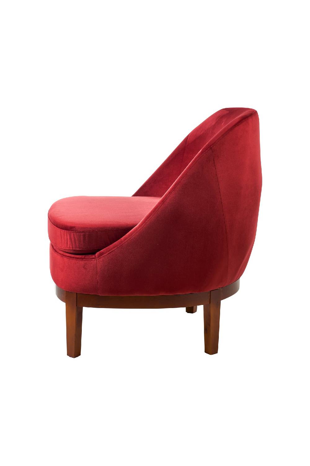 Novità Home Isotta - poltrona con base in legno rosso cinabro Spedizione Gratuita