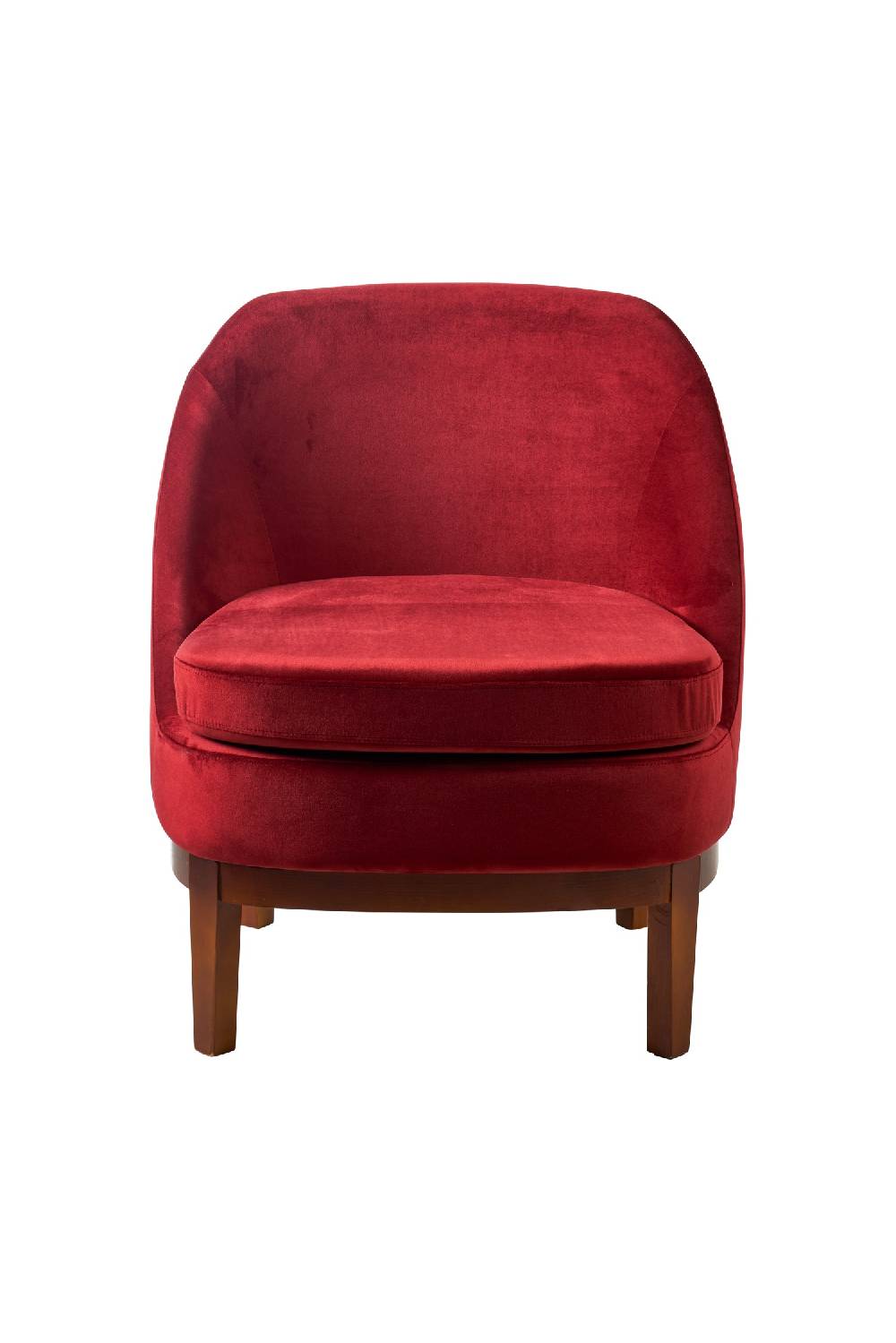 Novità Home Isotta - poltrona con base in legno rosso cinabro Spedizione Gratuita