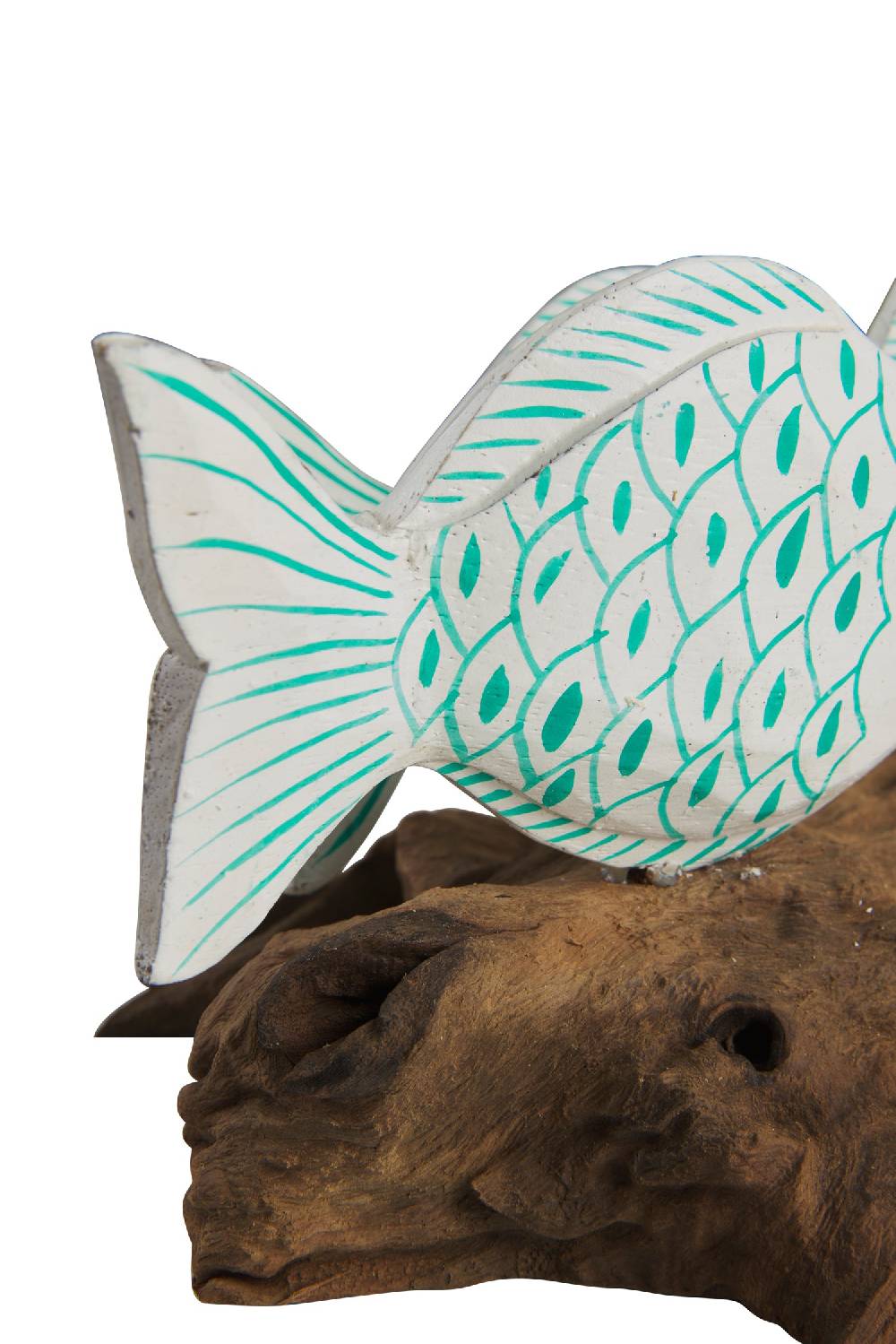 Novità Home Fish - Tronchetto Con 3 Pesci Squame Turquesi Offerta