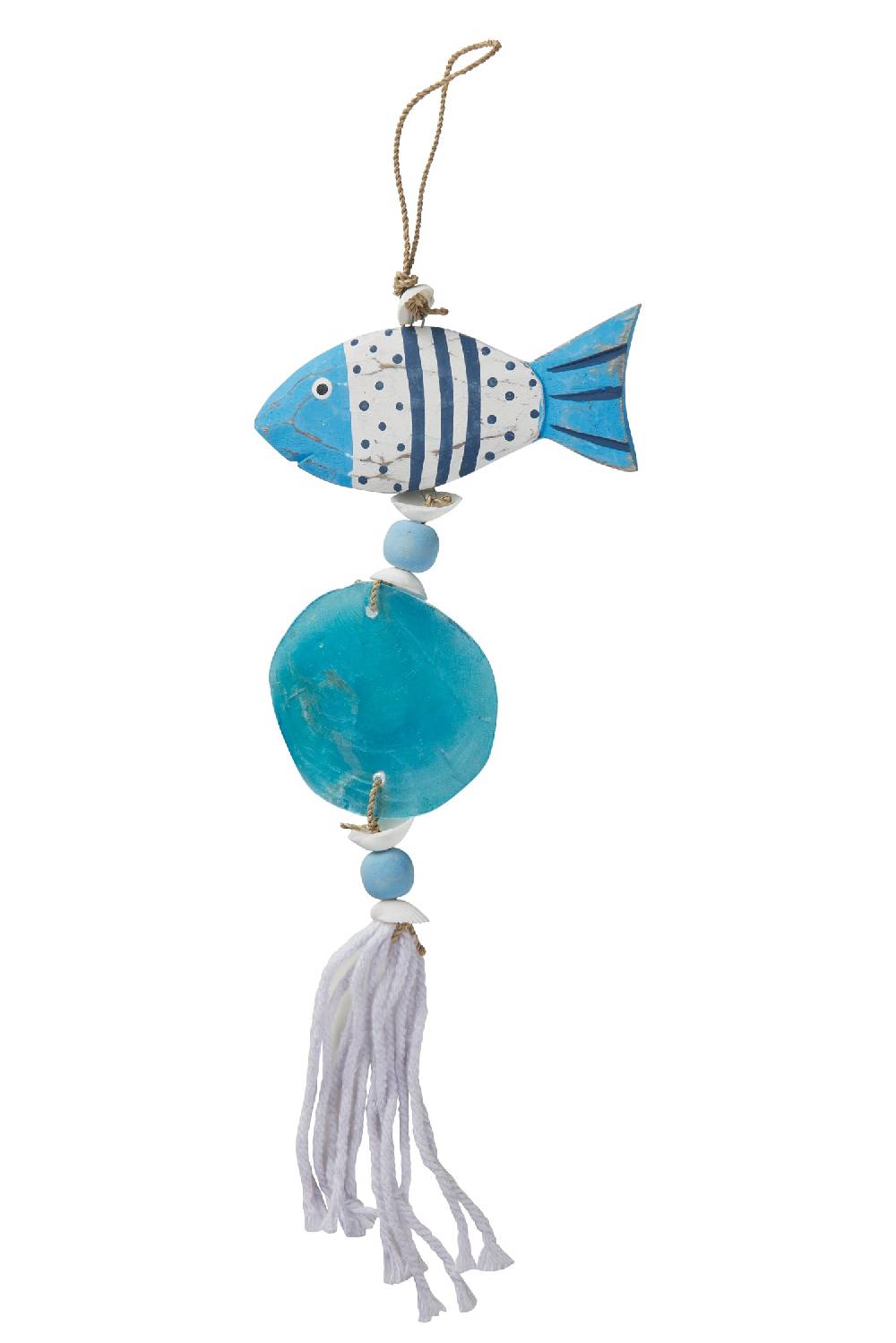 Novità Home Decor - Nappa Con Pesce E Conghiglia Turquese Offerte
