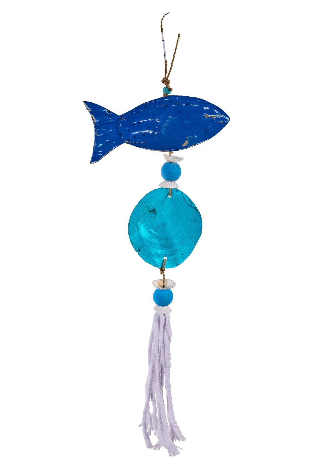 Novità Home Decor - Nappa Con Pesce E Conghiglia Blue Hotsell