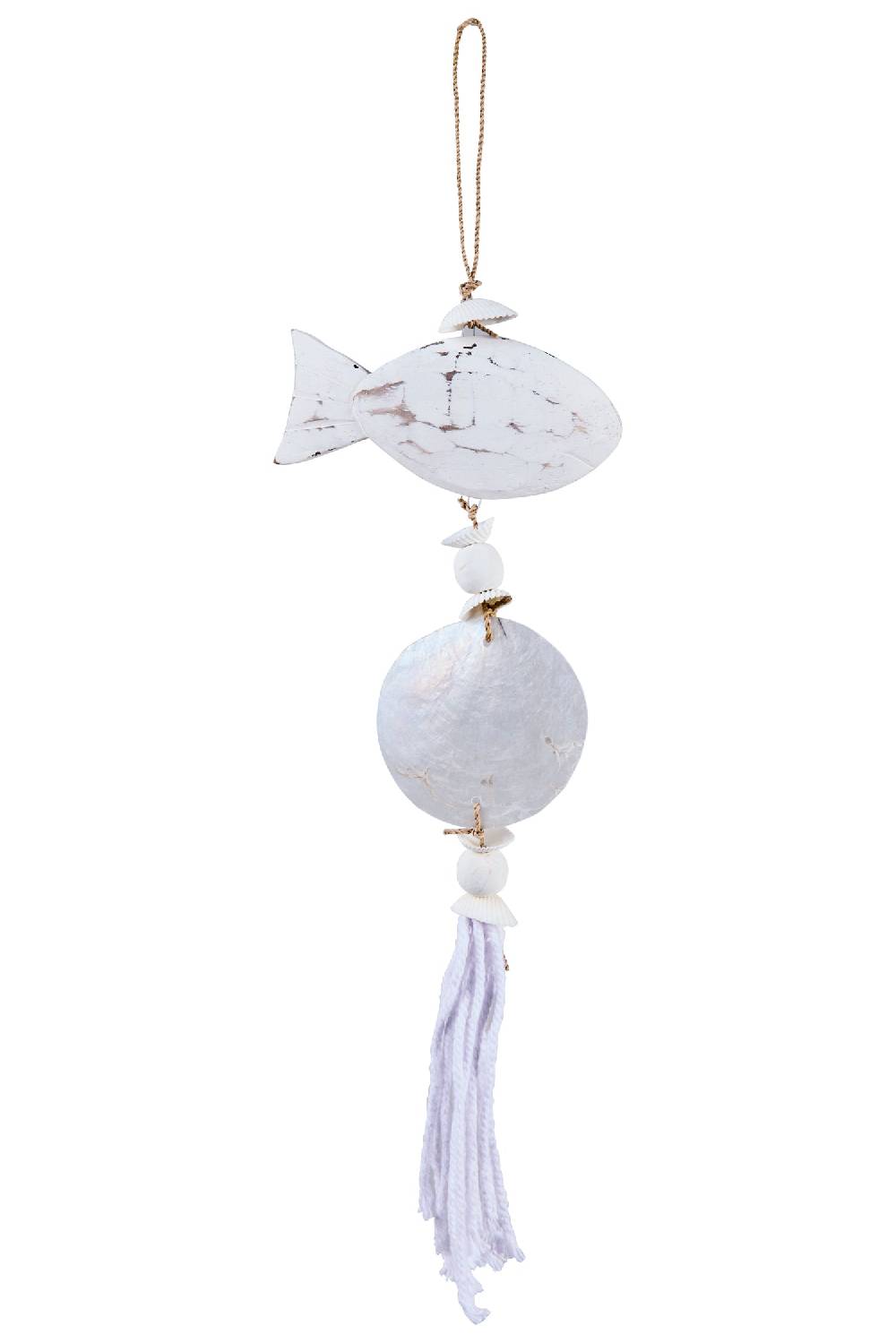 Novità Home Decor - Nappa Con Pesce E Conghiglia Bianca Vendita Calda