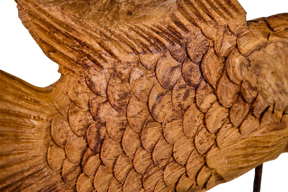 Novità Home Decor - Pesce Carving In Legno Su Piedistallo Grande Prezzo di fabbrica