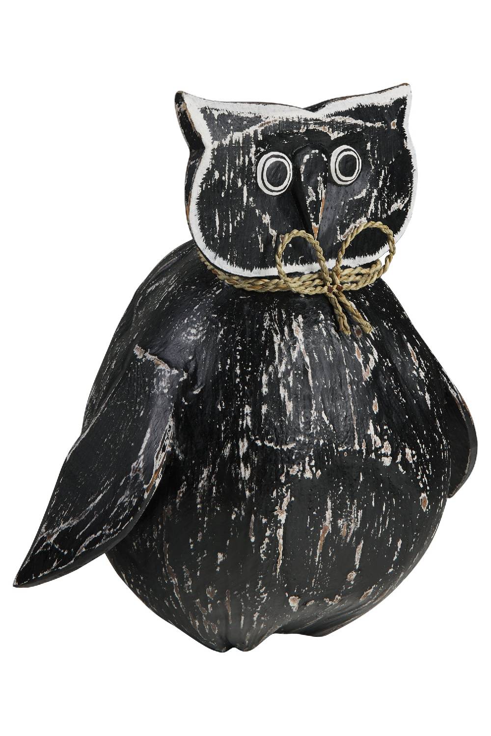 Novità Home Decor - Civetta Ali Aperte Cocco Nera Flash Sale