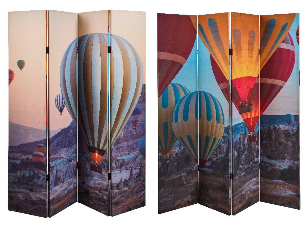 Novità Home Paravento - Volo Di Mongolfiere 4 Ante Linen Offerta settimanale