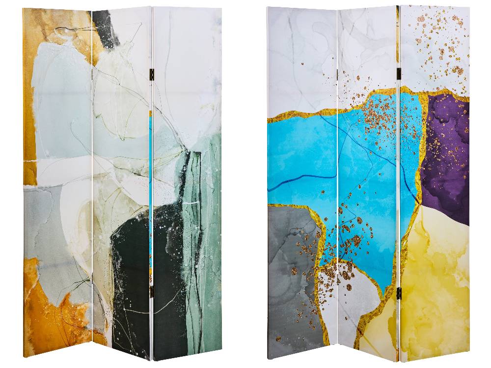 Novità Home Paravento - Marble Multi Colors 3 Ante Canvas Ritorno libero