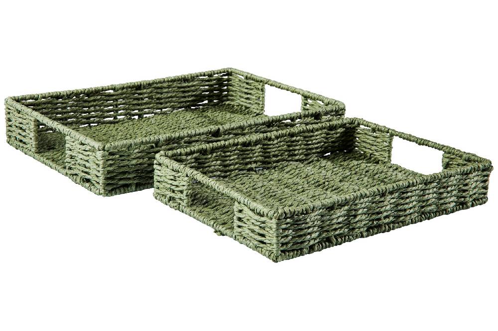 Novità Home Gourmet - Cesto Vassoio Rettangolare Green Set 1/2 Rilascio limitato