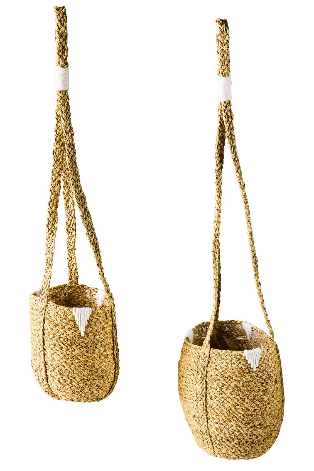 Novità Home Boho Chich - Set 2 Ceste da Appendere in Seagrass e Cotone Latest stili