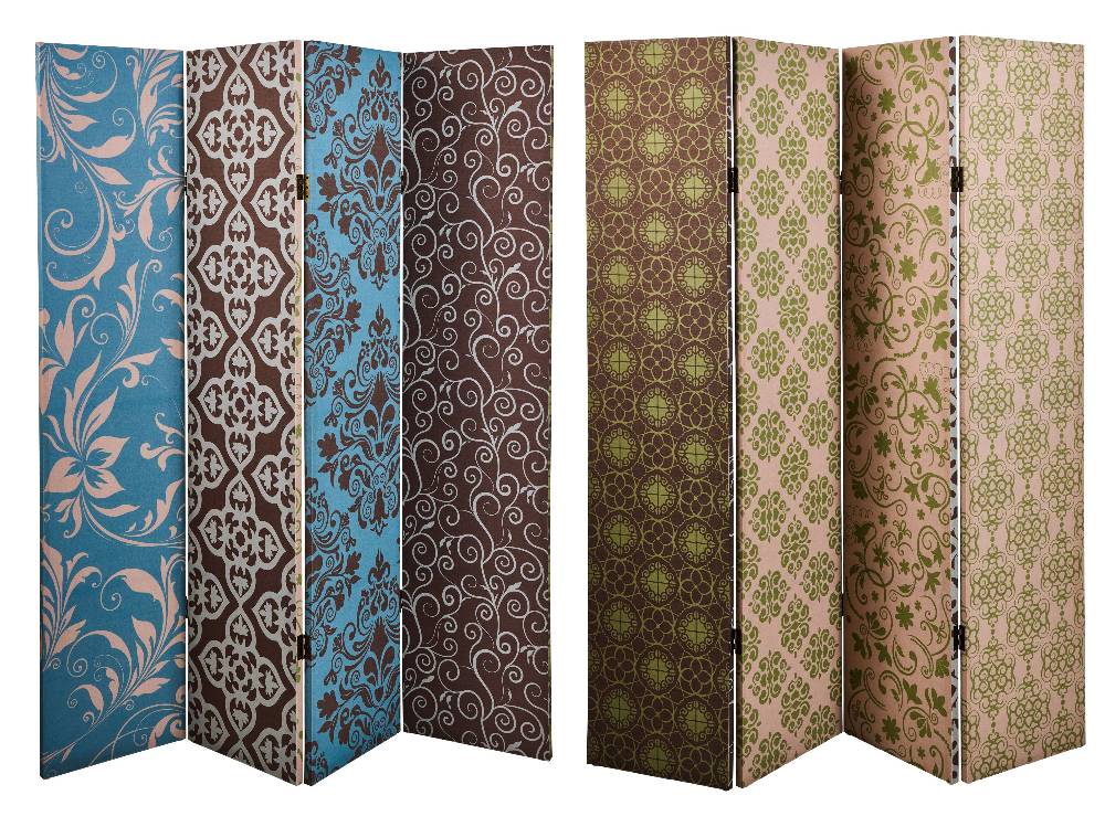 Novità Home Paravento - Stampa Barocco Fronte Retro 4 Ante Linen Fino al 50% di sconto