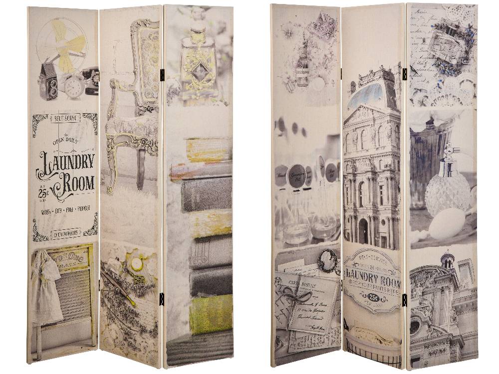 Novità Home Paravento - Laundry Room 3 Ante Linen Offerta speciale della fabbrica