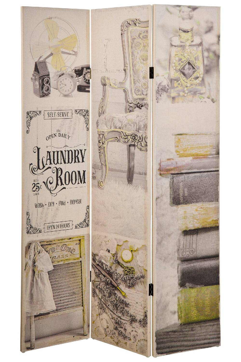 Novità Home Paravento - Laundry Room 3 Ante Linen Offerta speciale della fabbrica