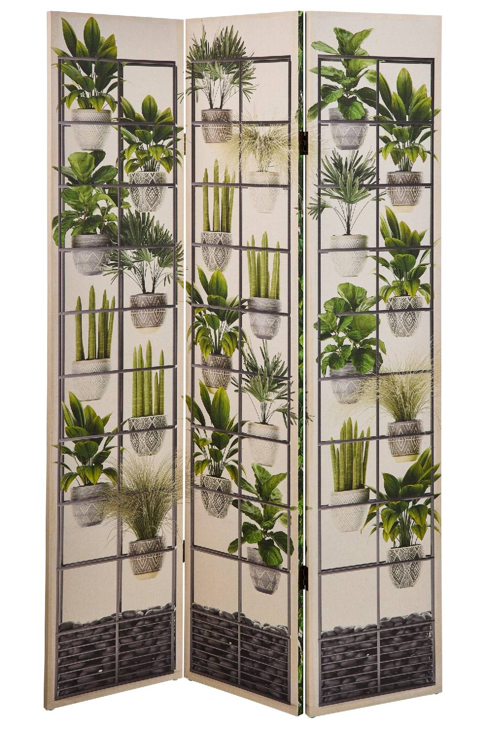 Novità Home Paravento - Giardino Orizzontale 3 Ante Linen Sostegno trimestrale