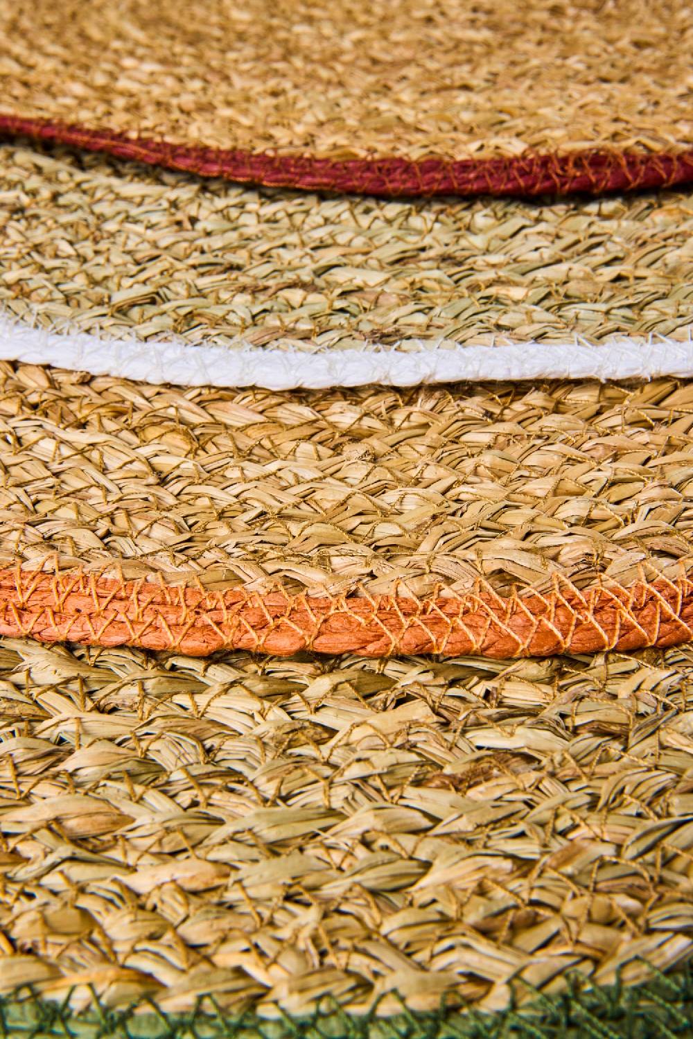 Novità Home Gourmet - Placemate Tondo Naturale Bordato Orange Set 1/4 Solo un giorno rimasto