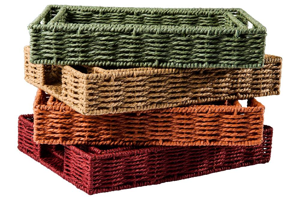 Novità Home Gourmet - Cesto Vassoio Rettangolare Orange Set 1/2 Enormi sconti