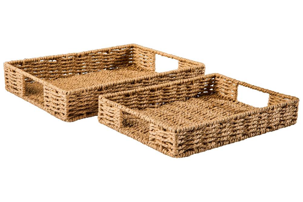 Novità Home Gourmet - Cesto Vassoio Rettangolare Natural Set 1/2 50% di sconto con spedizione gratuita