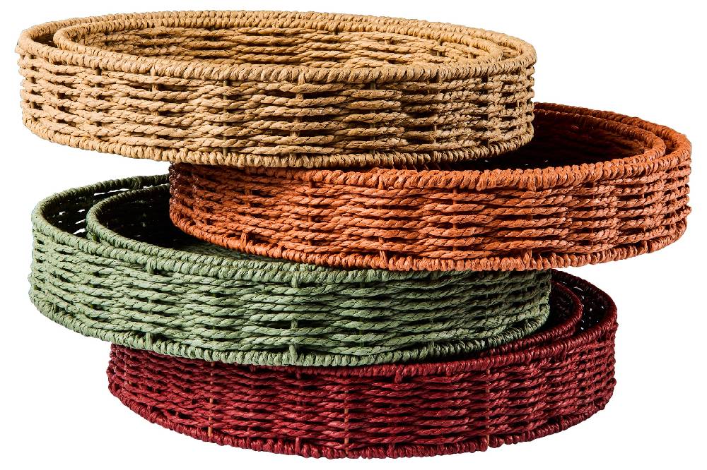Novità Home Gourmet - Ceste Vassoio Tondo Burgundy Set 1/2 Limitato a 3 giorni