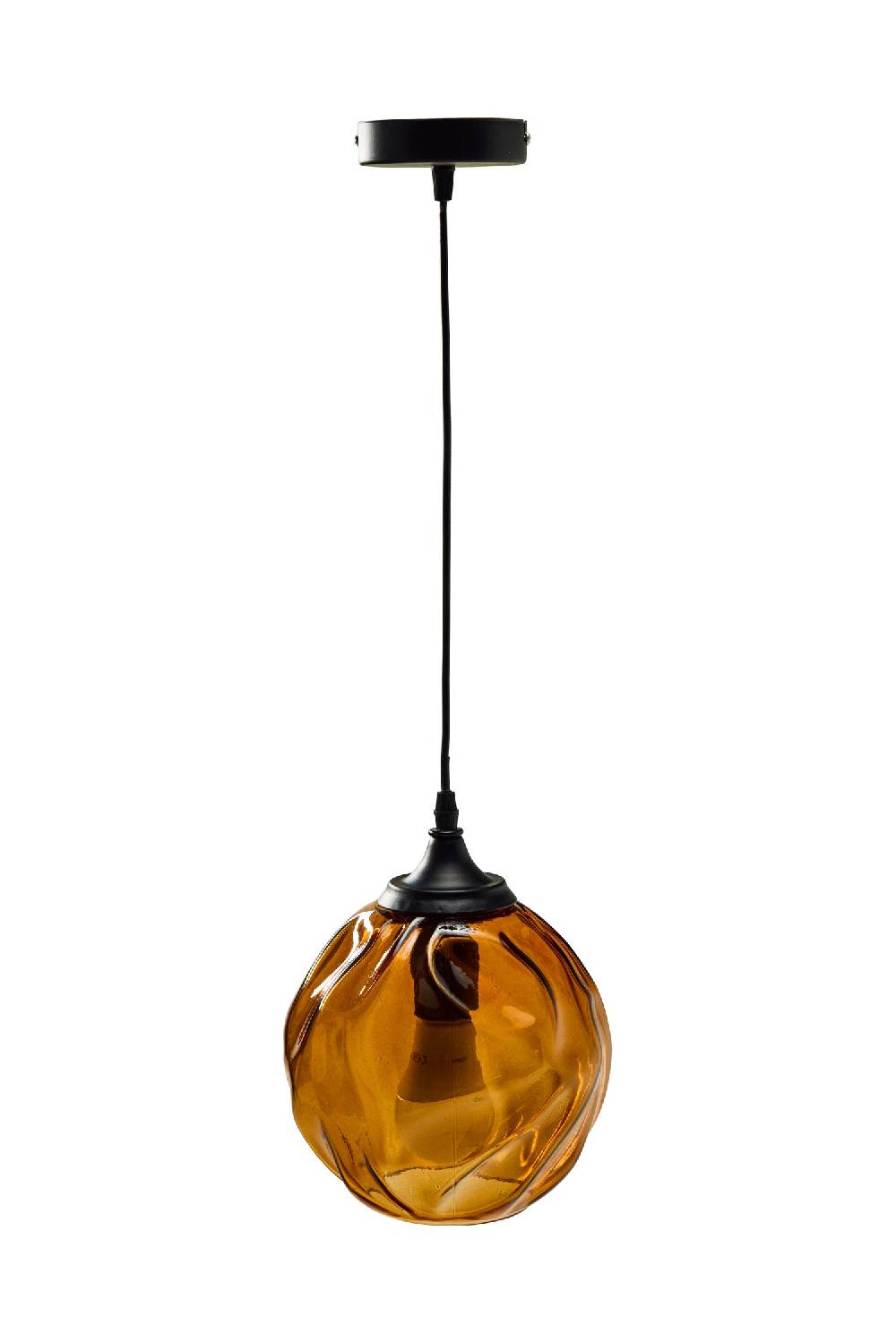 Novità Home Glass - Lampadario Sfera Imperfect Color Ambra Esporta salva
