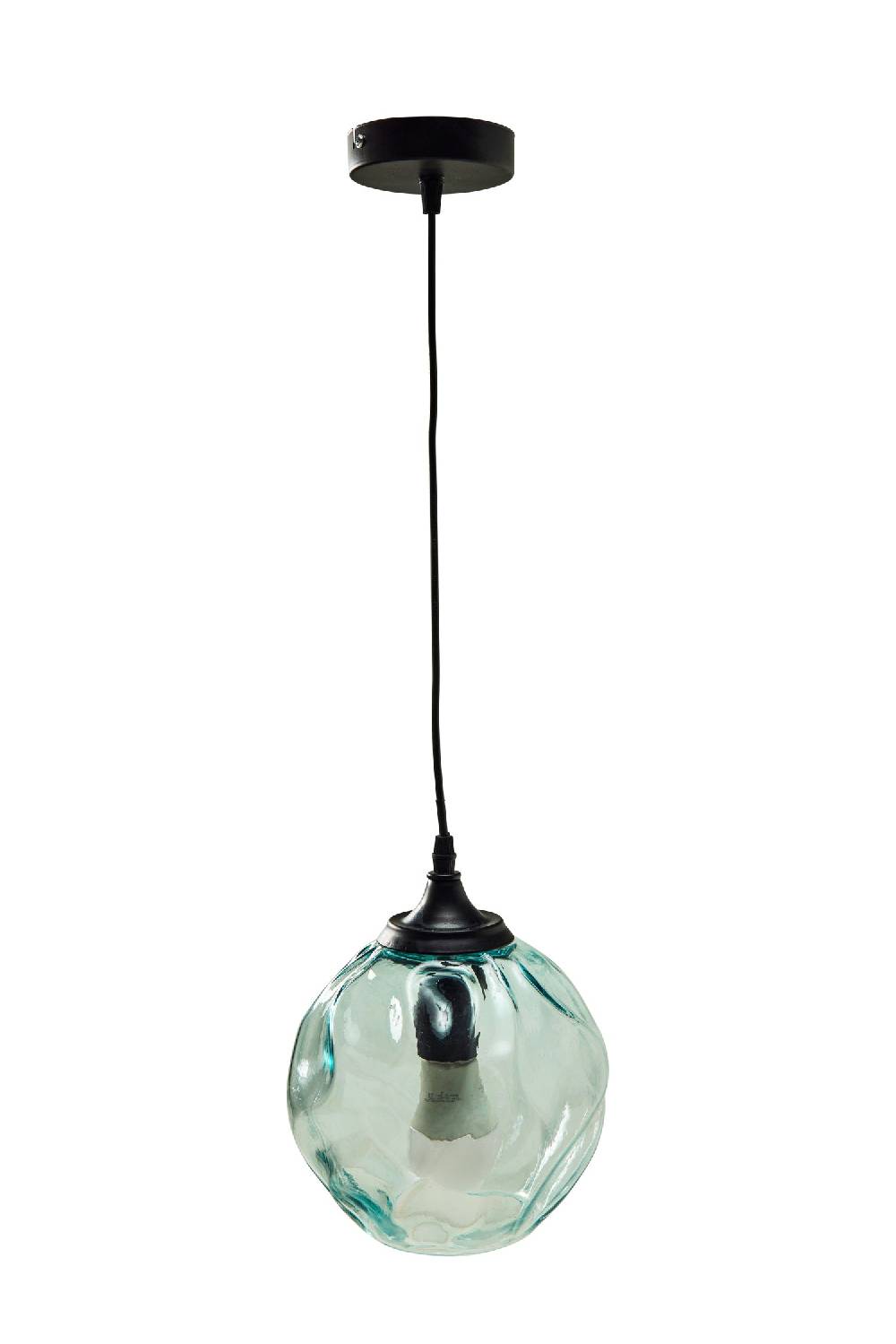Novità Home Glass - Lampadario Sfera Imperfect Color Acqua Black Friday Prezzi