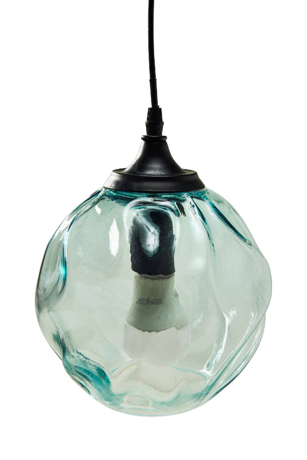 Novità Home Glass - Lampadario Sfera Imperfect Color Acqua Black Friday Prezzi