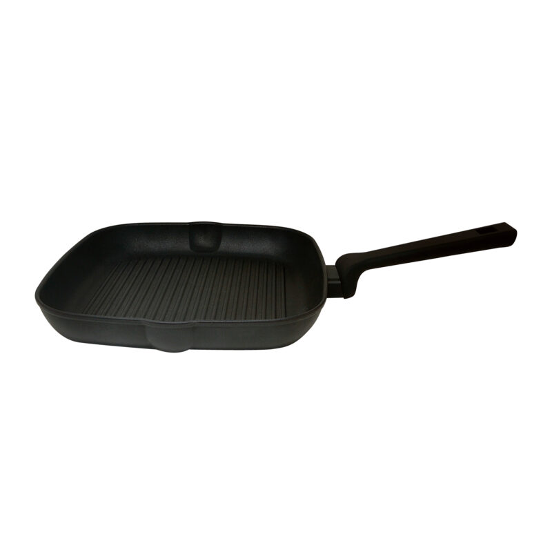 Pentole Agnelli Bistecchiera antiaderente AlBlack Elite – 1 manico soft touch