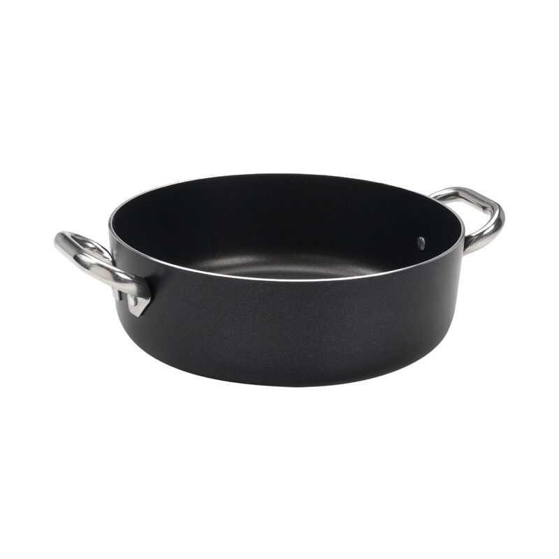 Pentole Agnelli Casseruola antiaderente AlBlack bassa in alluminio 3mm – 2 maniglie In Saldo