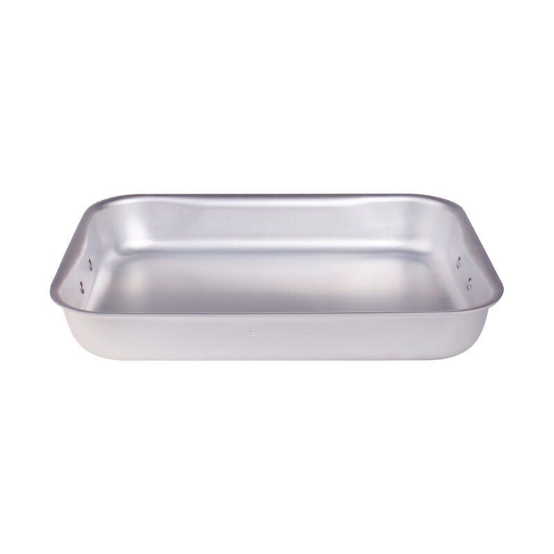 Pentole Agnelli Rostiera rettangolare con angoli tondi in alluminio 3mm – 2 maniglie