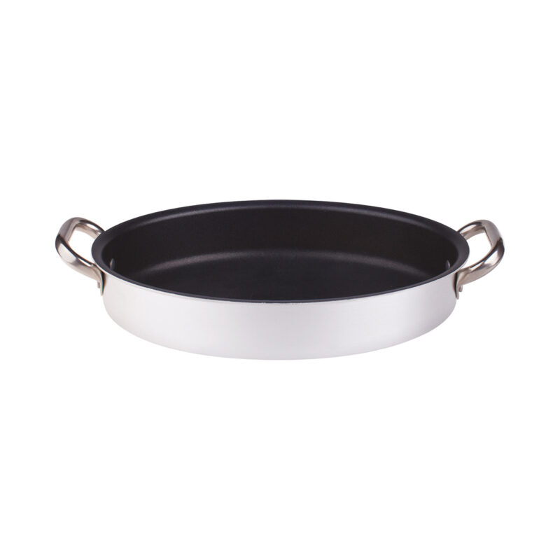 Pentole Agnelli Tegame antiaderente ovale in alluminio 3mm – 2 maniglie