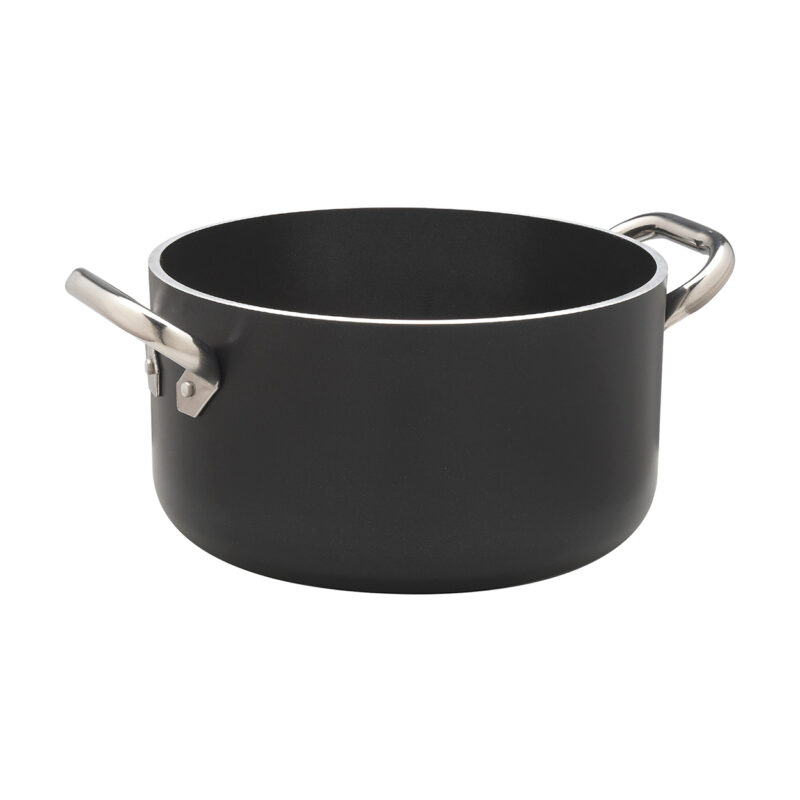 Pentole Agnelli Casseruola antiaderente induzione AlBlack alta in alluminio 5mm – 2 maniglie