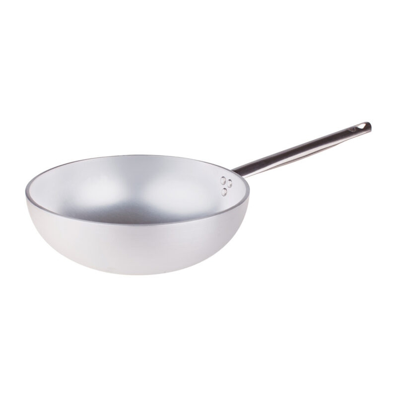 Pentole Agnelli Wok con fondo piano radiante in alluminio 5mm – 1 manico