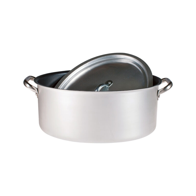 Pentole Agnelli Casseruola antiaderente ovale in alluminio 3mm – 2 maniglie e 1 coperchio