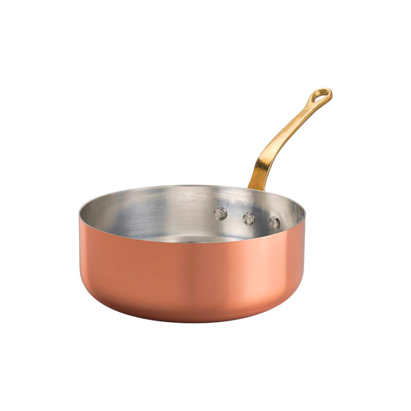 Pentole Agnelli Casseruola bassa in rame liscio stagnato a mano 2mm – 1 manico